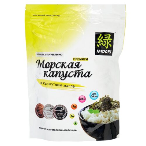 Морская капуста сушеная обжаренная в кунжутном масле с кунжутом Мидори Премиум 40 гр.