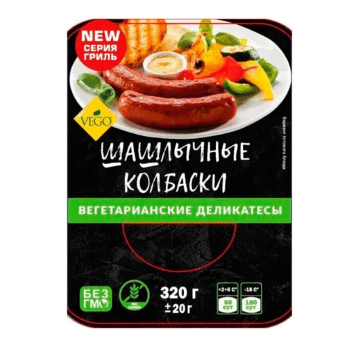 Продукт растит. Шашлычные колбаски "Vego" 320 г
